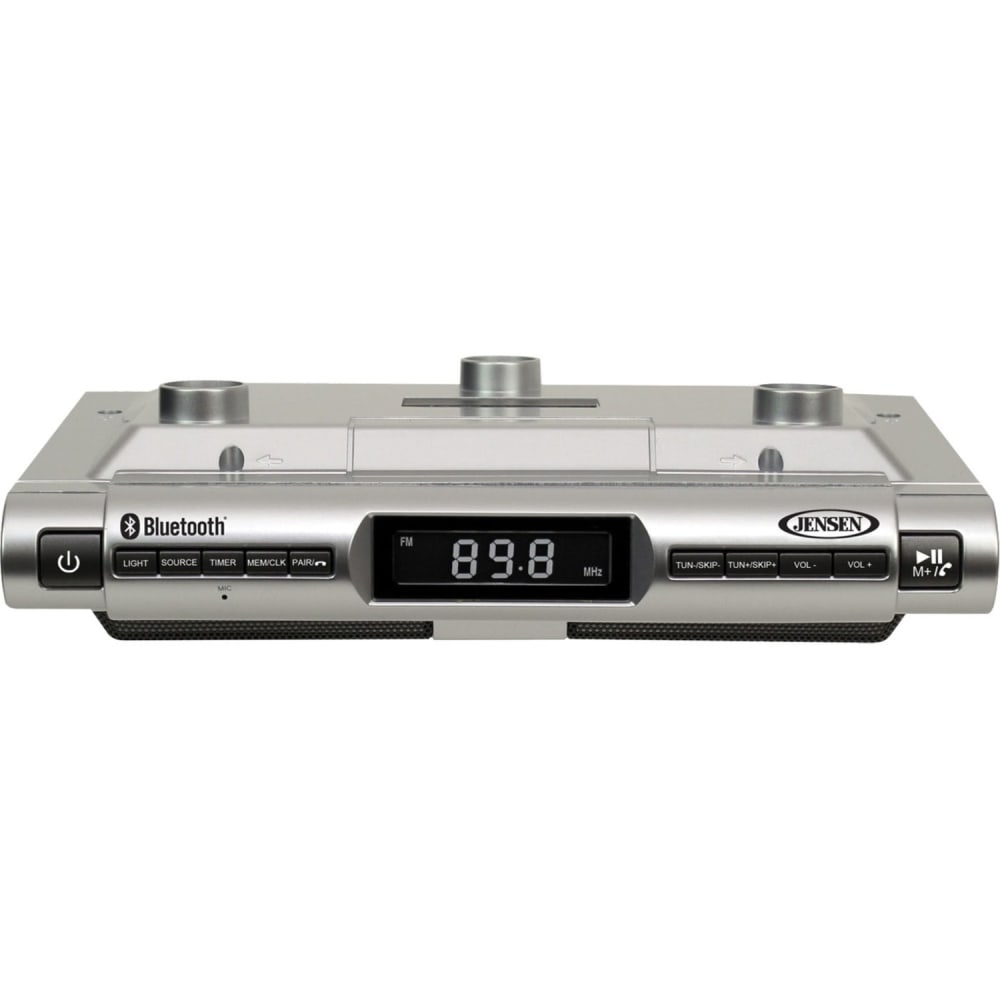 Jensen SMPS-628 Under-Cabinet Universal Bluetooth Music System, Silver MPN:SMPS-628