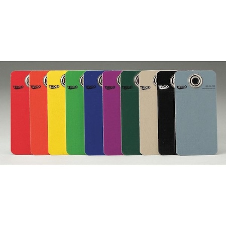 Tag, Blank, Plastic, 4 in H x 2 in W, Purple, Rectangle MPN:37080