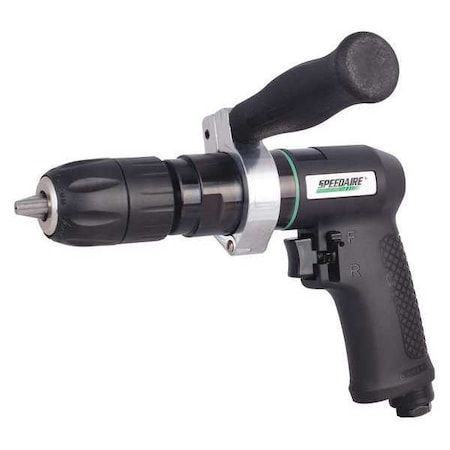 Air-Powered Drill, 1/4 in, NPT, Keyless MPN:21AA76