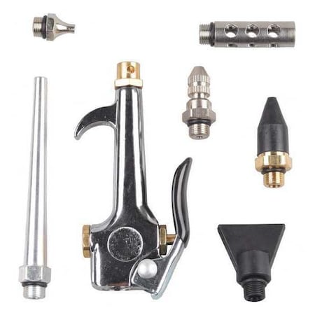 Air Gun Kit, 1/4 in, FNPT, Zinc, Silver MPN:52CF65