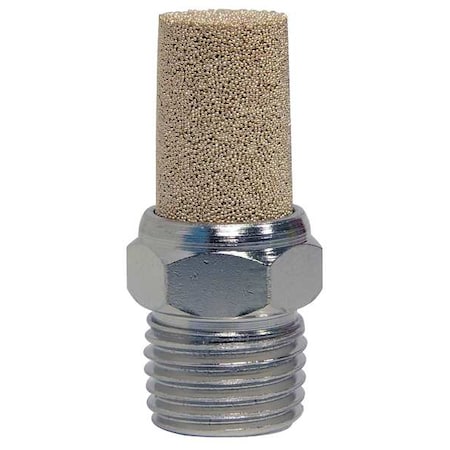 Muffler, Exhaust, 3/8 in NPT, 11/16 in Hex Size, Nickel Plated Steel, Bronze MPN:1A327
