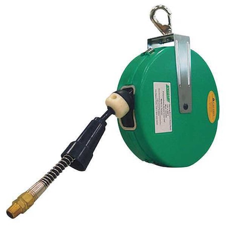 Spring Return Hose Reel, 1/4 in Hose Diameter, 20 ft Length, 200 psi Max. Pressure, Brass, Green MPN:2CUD6