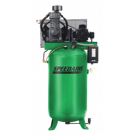 Elec. Air Compressor, 2 Stage, 5HP, 16.6CFM, Tank Size: 80 gal. MPN:35WC43