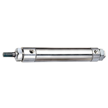 Air Cylinder, 2 1/2 in Bore, 4 in Stroke, Round Body Double Acting, Stainless Steel . MPN:5MME5