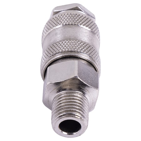 Quick Connect Plug, ARO, 1/4 in Male NPT, 1/2 in Hose I.D., Steel, Push-to-Connect MPN:J2990071010