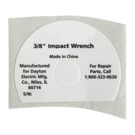 Name Plate, Speedaire MPN:TT46305G