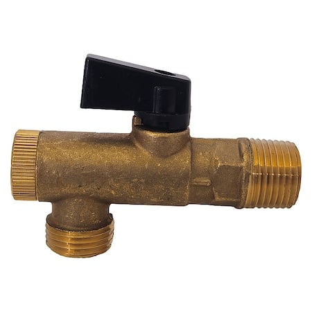 Brass Filter Ball Valve, Ang., MNPT, 1/2 In MPN:13X542