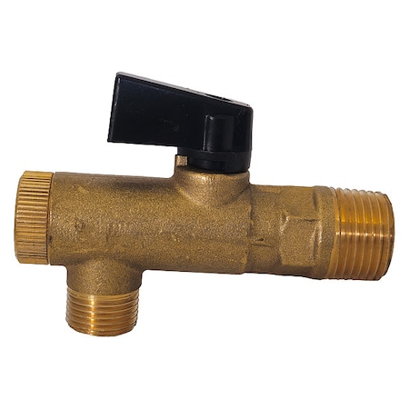 Brass Filter Ball Valve, Ang., MNPT, 3/8 In MPN:FBV-380