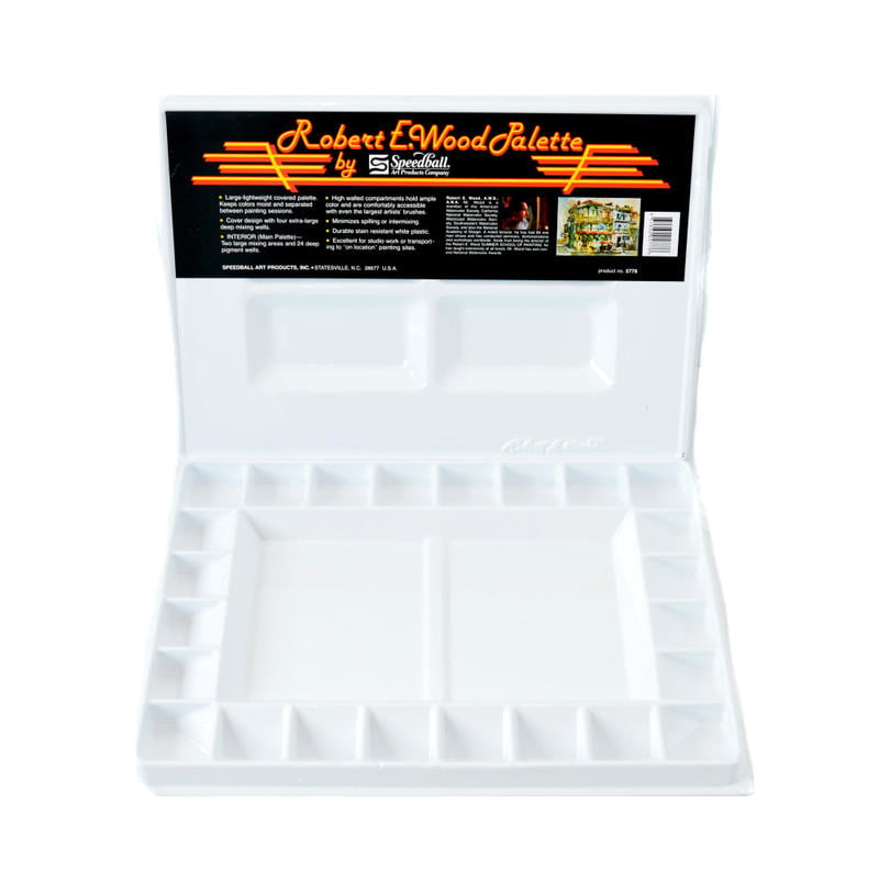 Speedball Robert E. Wood Watercolor Palette, Reusable, 16 1/2in x 11in x 1in, White MPN:5778