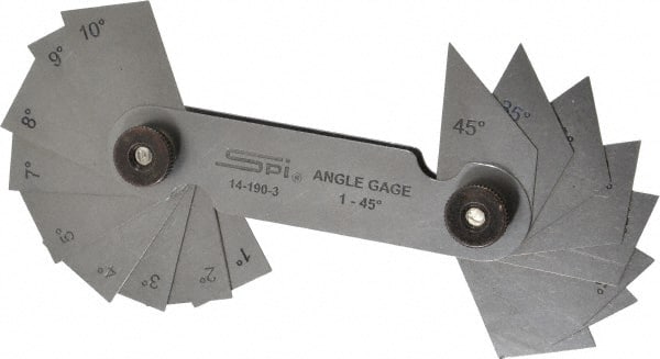 20 Piece Spring Steel Angle Gage Set MPN:14-190-3