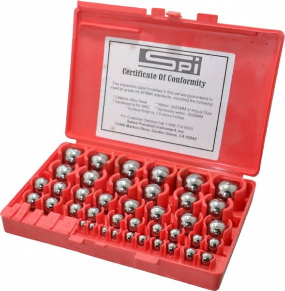 1 to 25mm Diameter, Chrome Steel, Gage Ball Set MPN:614-65263