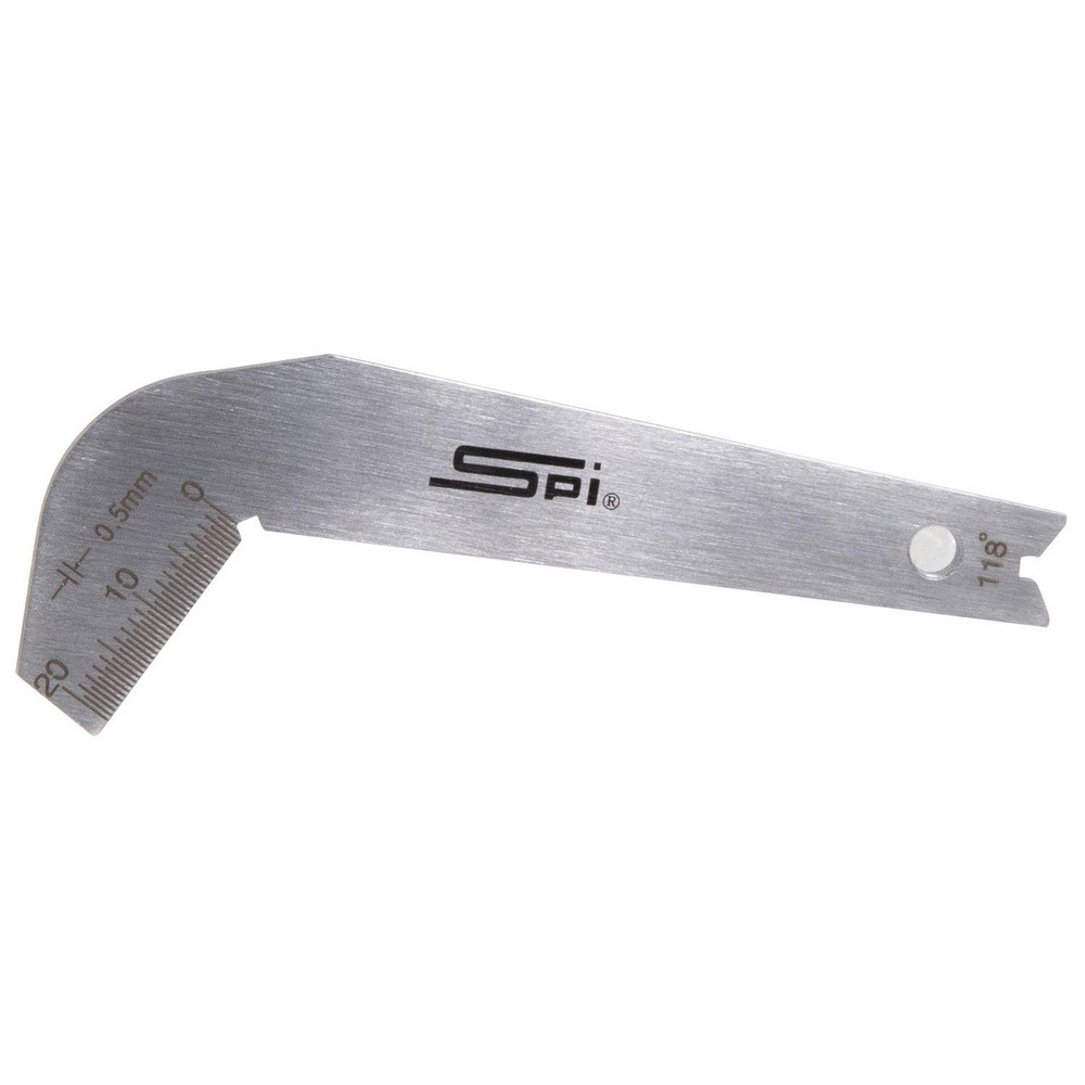 Drill Point Gages; Head Material: Stainless Steel ; Bevel Angle: 118.00 ; Includes Ruler: Yes ; Bevel Graduation: 1 ; Ruler Graduation: 1 ; Ruler Width: 15mm MPN:MS220908005