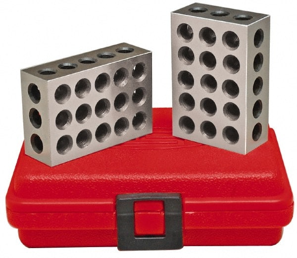 Setup Block Sets; Type: 1-2-3 & 2-4-6 Block Set ; Squareness Per 1 Inch (Decimal Inch): 0.0001; 0.0003 ; Number of Pieces: 4 ; Tapped Hole Size (Inch): 3/8-16; 5/8-11 ; Includes: (1) Pair of 1-2-3 Blocks; (1) Pair of 2-4-6 Blocks MPN:8524107/8524108