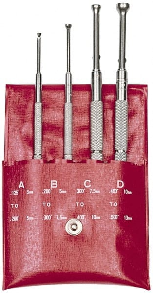1/8 to 1/2 Inch Measurement, 0.8800, 1.2000 and 1.6000 Inch Gage Depth, Small Hole Gage Set MPN:30-425-3