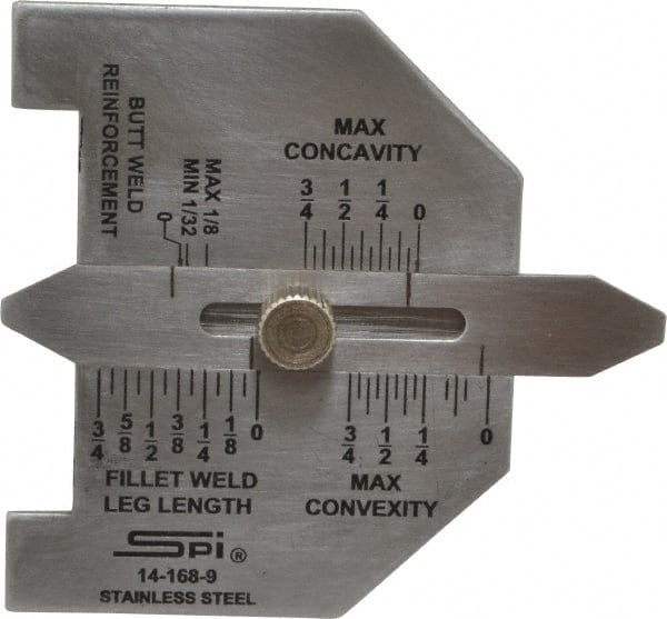 1/16 to 3/4 Inch Stainless Steel Weld Gage MPN:14-168-9