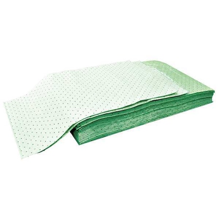 Sorbent Pad, 27 gal, 32 in x 36 in, Universal, Green, Polypropylene MPN:G-3236H
