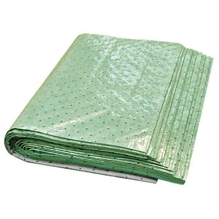 Sorbent Pad, Universal, 32 gal Vol Absorbed per Pkg, 32 in x 44 in, Green, Polypropylene, 30 PK MPN:G-3244H