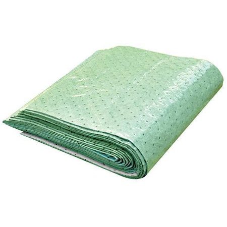 Sorbent Pad, Universal, 32 gal Vol Absorbed per Pkg, 45 in x 64 in, Green, Polypropylene, 15 PK MPN:G-6445H