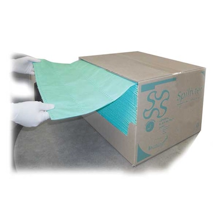 Sorbent Pad, 26 gal, 16 in x 18 in, Universal, Green, 100 PK MPN:G-72
