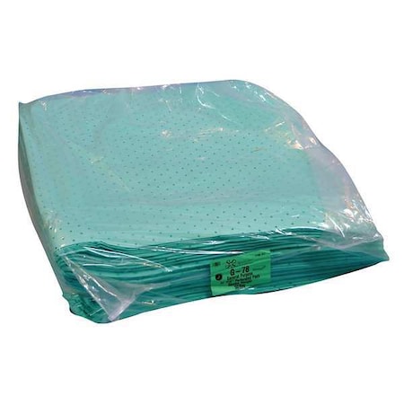 Sorbent Pad, 62 gal, 16 in x 36 in, Universal, Green, Polypropylene MPN:G-78