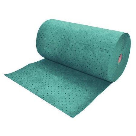 Sorbent Roll, Universal, 64 gal Vol Absorbed per Pkg, 32 in x 300 ft, Green, Polypropylene MPN:G-95