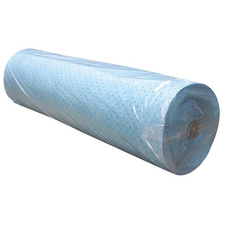 Sorbent Roll, Oil, 96 gal Vol Absorbed per Pkg, 5 ft x 80 ft, Blue, Polypropylene MPN:M-151