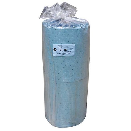 Sorbent Roll, Oil, 62 gal Vol Absorbed per Pkg, 19 in x 80 ft, Blue, Polypropylene MPN:M-152