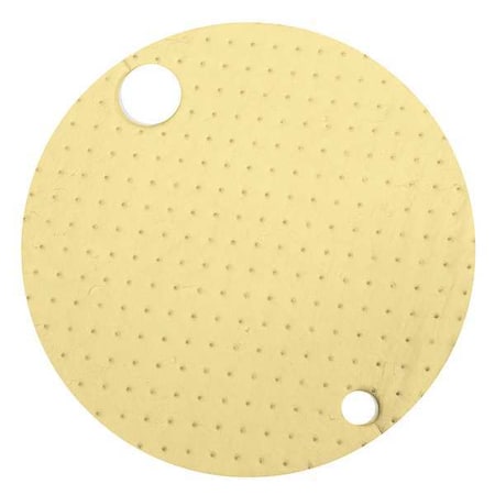 Sorbent Pad, 14 gal, 22 in Dia., Harsh Chemicals, Yellow, 25 PK MPN:S2-76