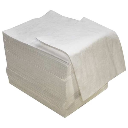 Sorbent Pad, 24 gal, 16 in x 18 in, Oil, White, Polypropylene MPN:SFO-72BX