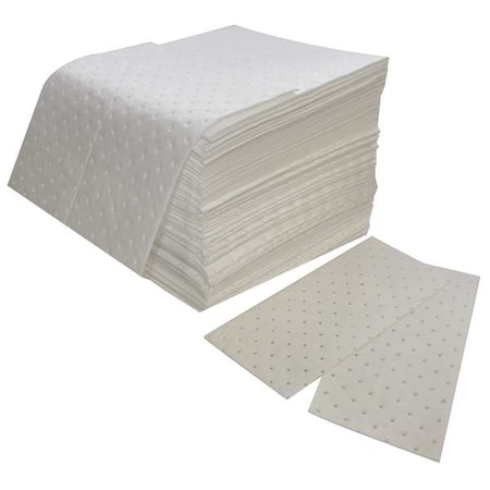 Sorbent Pad, 24 gal, 16 in x 18 in, Oil, White, Polypropylene MPN:Z-72