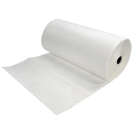 Sorbent Roll, 64 gal, 32 in x 150 ft, Oil, White, Polypropylene MPN:Z-90BX