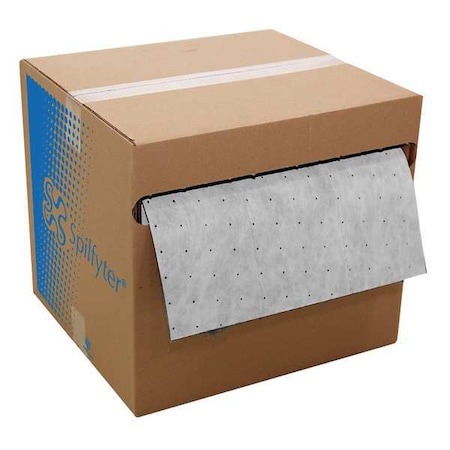 Sorbent Roll, 22 gal, 16 in x 150 ft, Oil, White, Polypropylene MPN:Z-914
