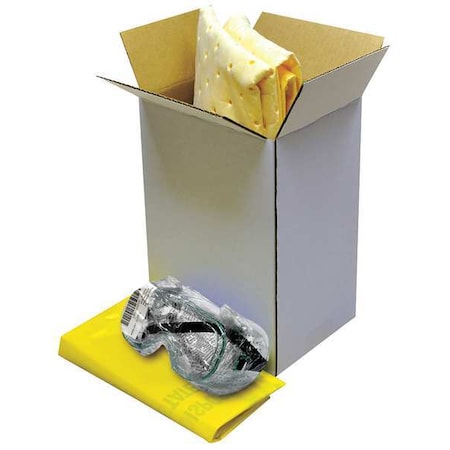 Spill Kit, 2 gal Volume Absorbed per Kit, 4 gal Capacity, Box, Yellow, 12 MPN:205071