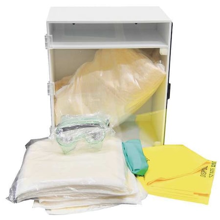 Spill Kit, 2 gal Volume Absorbed per Kit, 2 gal Capacity, Wall Cabinet, White, 29 MPN:222800
