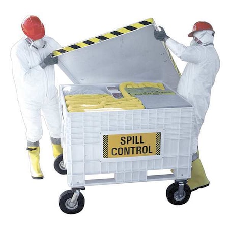 Large Spill Cart, 146 gal Volume Absorbed per Kit, 170 gal Capacity, Cart, White, 373 MPN:250170