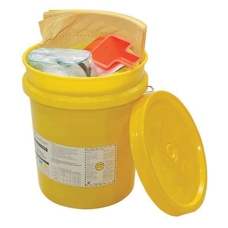 Base Neutralizing Spill Kit, 3 gal Volume Absorbed per Kit, 5 gal Capacity, Bucket, Yellow MPN:270006