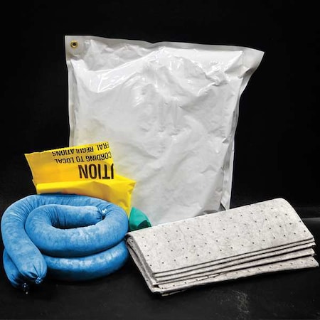 Spill Kit, 3 gal Volume Absorbed per Kit, Bag, Blue, 9 MPN:311101