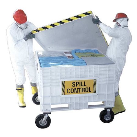 Large Spill Cart, 146 gal Volume Absorbed per Kit, 170 gal Capacity, Cart, White, 372 MPN:350170