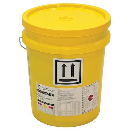 Base Neutralizing Spill Kit, 3 gal Volume Absorbed per Kit, 5 gal Capacity, Bucket, Yellow MPN:405104