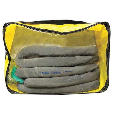 Spill Kit, 13 gal Volume Absorbed per Kit, Bag, Gray, 24 MPN:411002