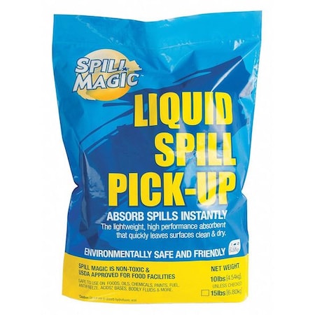 Granular Sorbent, 3 gal Absorbed per Package, 10 lb Bag, Perlite, Not Scented, White MPN:97110