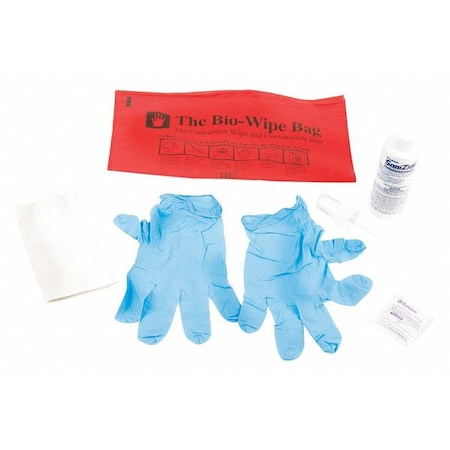 Biohazard Spill Kit, 2 oz Volume Absorbed per Kit, Bag, Clear MPN:97500