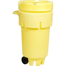 SpillTech® 50 Gallon Wheeled OverPack Salvage Drum with Lid - A50OVER-WD Polyethylene - Yellow A50OVER-WD
