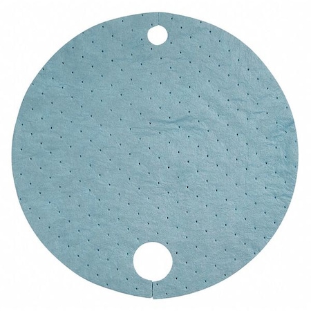 Sorbent Pad, 8 gal, 22 in Dia., Oil, Blue, Polypropylene MPN:BTOP