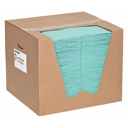Sorbent Pad, 26 gal, 15 in x 19 in, Universal, Green, 100 PK MPN:GNPF100H-BX