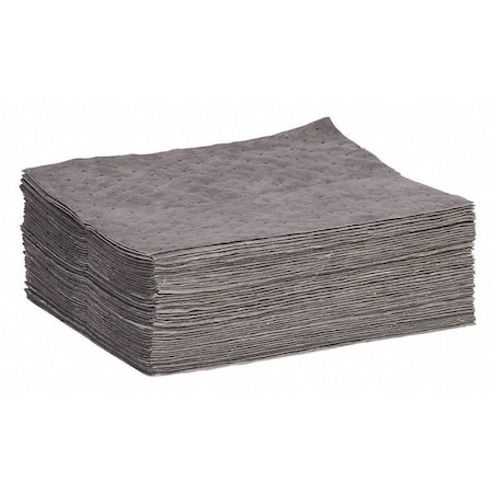 Sorbent Pad, 14 gal, 15 in x 19 in, Universal, Gray, Polypropylene MPN:GPB50H