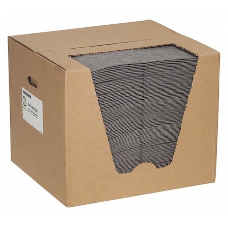 Sorbent Pad, 26 gal, 15 in x 19 in, Universal, Gray, Polypropylene MPN:GPF100H-BX