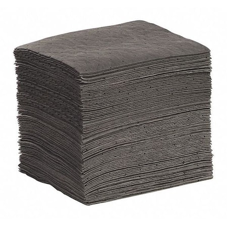 Sorbent Pad, 18 gal, 10 in x 14 in, Universal, Gray, 100 PK MPN:GPF1014H