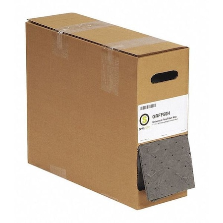 Sorbent Roll, 8 gal, 5 in x 50 ft, Universal, Gray, Polypropylene MPN:GRFF50H