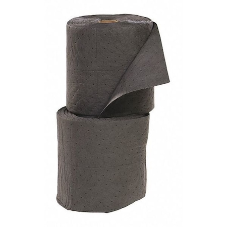 Sorbent Roll, 39 gal, 15 in x 150 ft, Universal, Gray, Polypropylene MPN:GRSF150M
